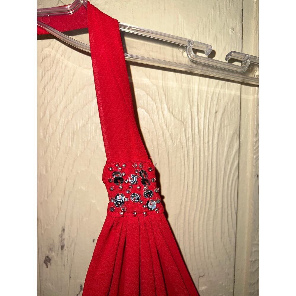 Victoria's Secret Y2K Vintage Babydoll Top Womens Large Halter Bling Chiffon Gem - Picture 4 of 9